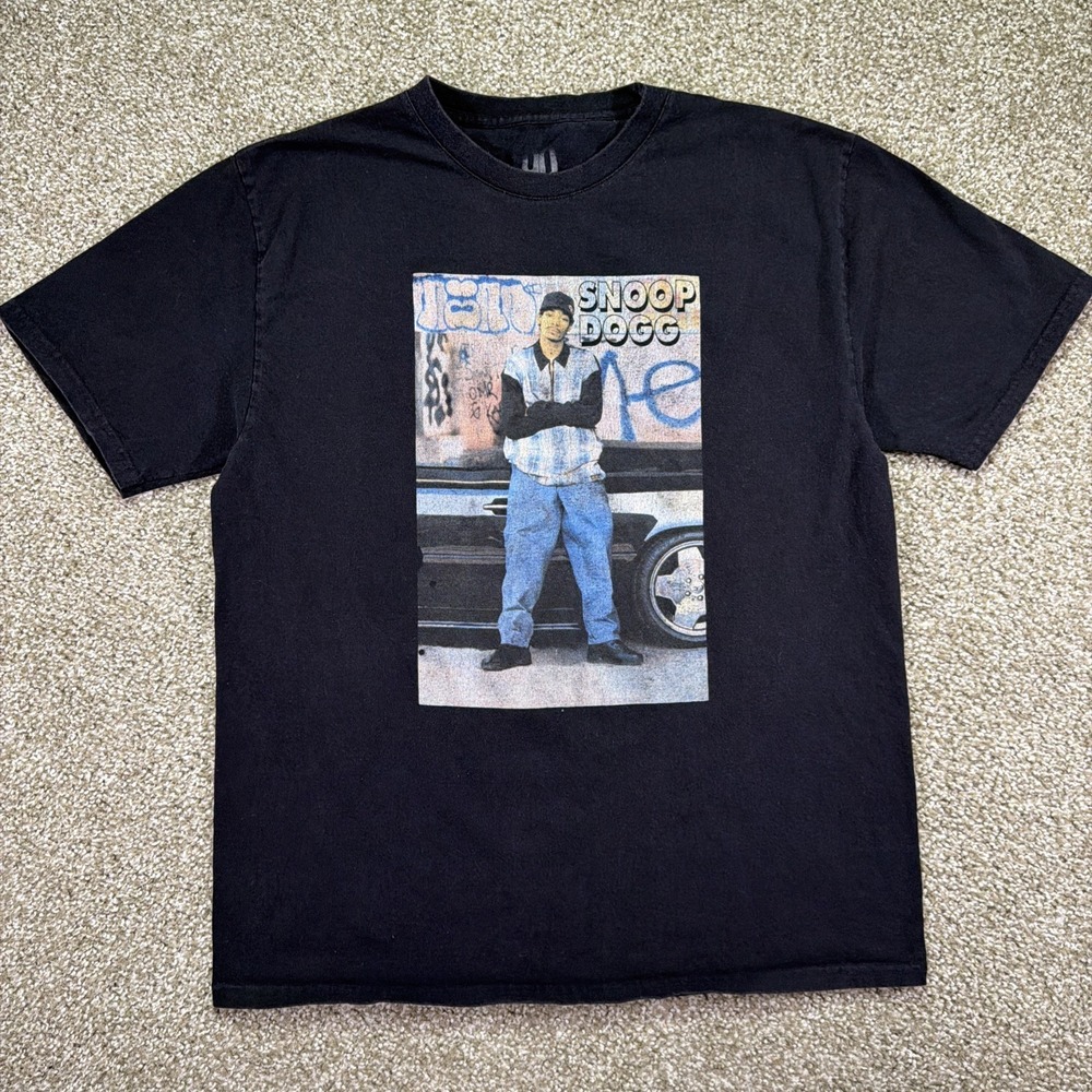 Snoop Dog Shirt 90s Style Retro Black Size Medium Graphic Tee
